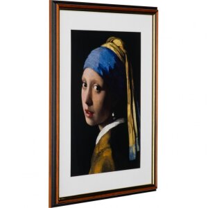 Rama din lemn Henzo Verona 50x60 cm maro închis cu passe-partout și margine aurie