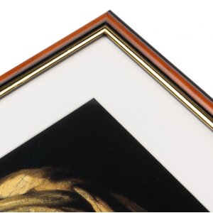 Rama din lemn Henzo Verona maro închis 50x70 cm cu passe-partout pentru 40x60