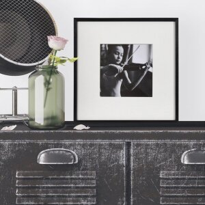 Henzo cadru din lemn Viola 50x50 cm negru cu sticlă normală passe-partout