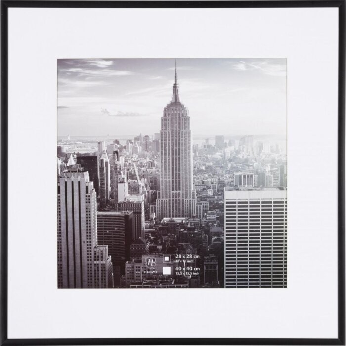 Cadru din aluminiu Henzo Manhattan negru 40x40 cm cu passe-partout 30x30 cm