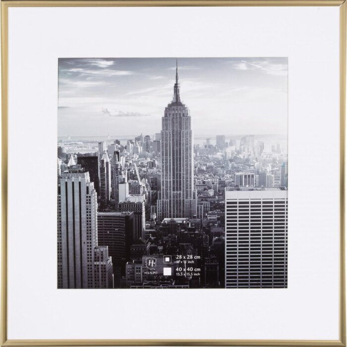 Cadru din aluminiu Henzo Manhattan auriu 40x40 cm cu passe-partout 30x30 cm