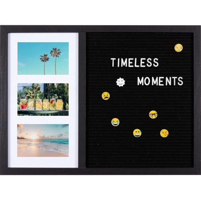 Henzo letterboard 37,5 x 52,5 cm negru cu suporturi foto