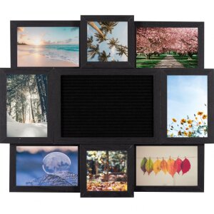 Henzo Letterboard 57x47 cm negru cu ramă foto și set de...
