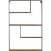 Henzo raft de perete negru lemn natural 40x60x10 cm Design minimalist