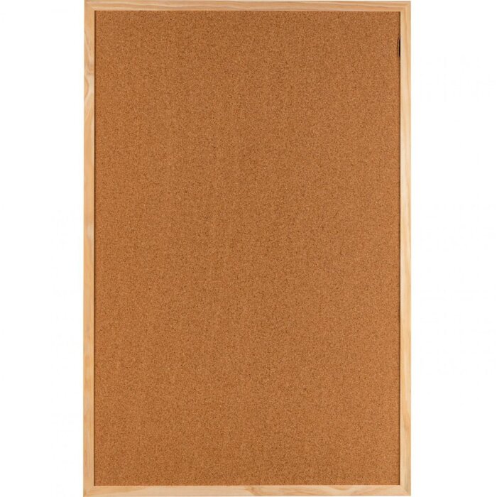 Henzo pin board plută naturală cadru din lemn 60x90 cm pentru birou bucătărie clasă