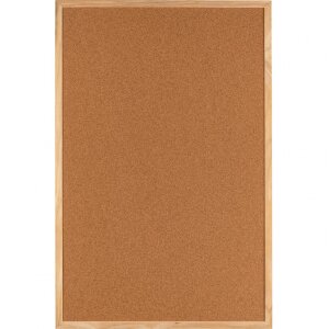 Henzo pin board plută naturală cadru din lemn 60x90 cm pentru birou bucătărie clasă