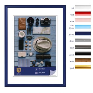 Henzo Kunststoffrahmen Napoli 15x20 cm Blau Wechselrahmen mit Klarglas