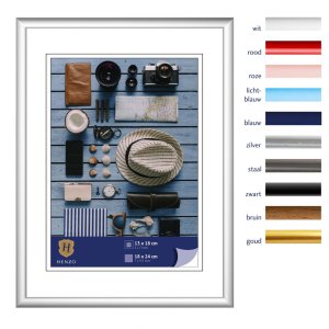 Kunststoffrahmen Napoli 18x24 cm silber