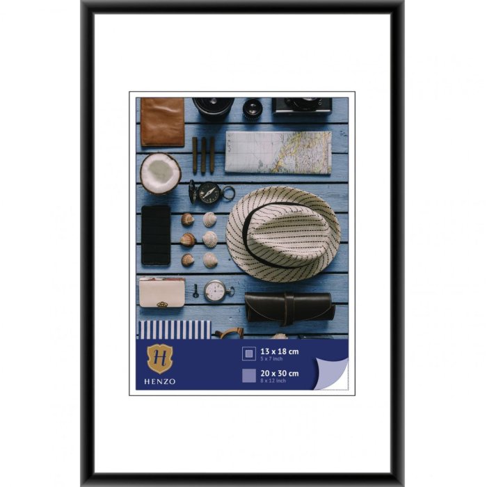 Henzo Bilderrahmen Napoli 20x30 cm schwarz Kunststoff Klarglas Aufsteller