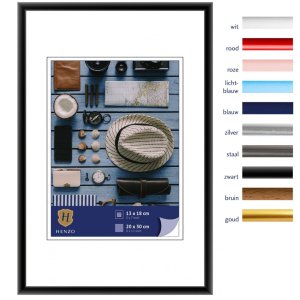 Henzo Bilderrahmen Napoli 20x30 cm schwarz Kunststoff Klarglas Aufsteller