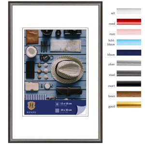 Henzo Kunststoffrahmen Napoli 20x30 cm stahlgrau Hoch- und Querformat