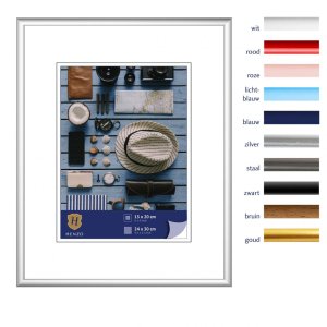 Kunststoffrahmen Napoli 24x30 cm silber