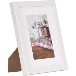 weißer Holzrahmen Jardin im Format 15x20 cm