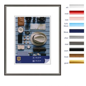 Henzo Kunststoff-Bilderrahmen Napoli 28x35 cm stahl