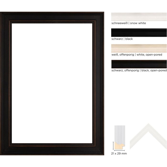 Walther Holzrahmen Granada 7x10 bis 70x100 cm Normalglas und Antireflexglas