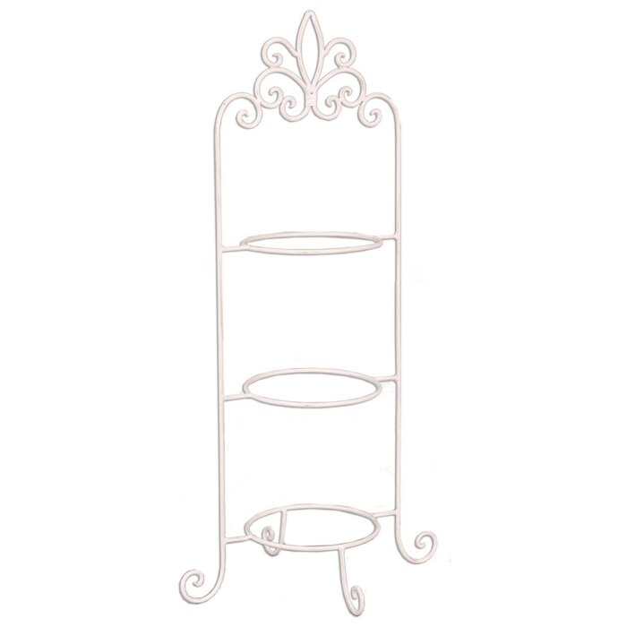 Clayre & Eef 4Y0237W Etagere pentru 3 farfurii Alb 38x30x77 cm