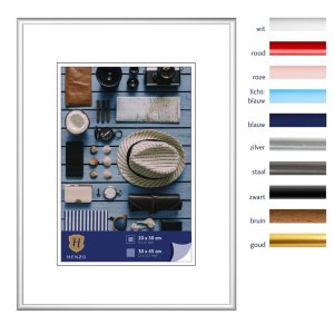 Henzo Kunststoffrahmen Napoli 30x45 cm silber Halbrundprofil Klarglas