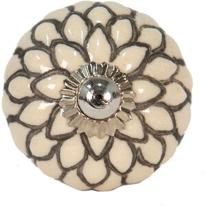 Clayre & Eef 65003 Türknopf Beige Schwarz...