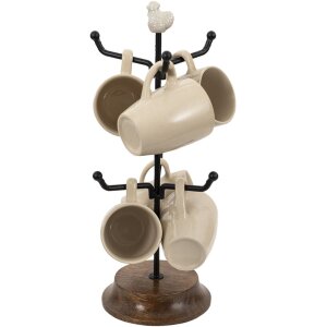 Clayre & Eef 6CE1343 Becherhalter mit 6 Bechern...