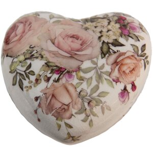 Decor ceramică în formă de inimă roz Clayre &...