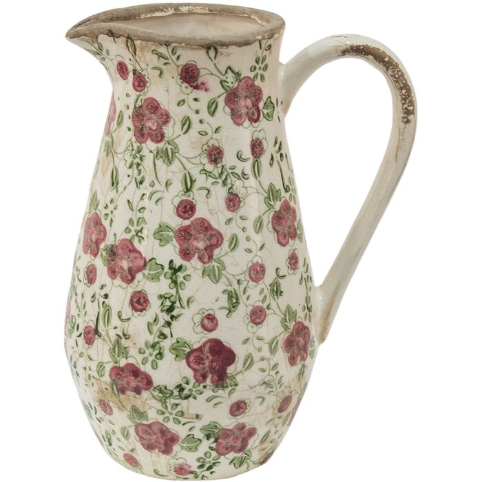 Cană decorativă Clayre & Eef roz-bej 20x14x25 cm