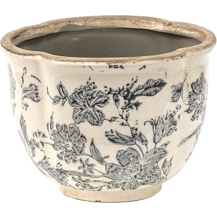 Vază decorative Clayre & Eef pentru interior, gri și bej, Ø 16x12 cm