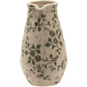 Crug decorativ Clayre & Eef, ceramică, verde, maro, bej, 16x12x22 cm