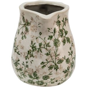 Crug decorativ Clayre & Eef, verde, maro, bej, 16x13x15 cm