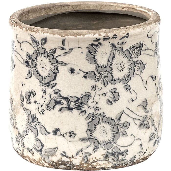 Clayre & Eef 6CE1459S Decorațiune Ghiveci de flori Ceramică Vintage Ø 12x12 cm