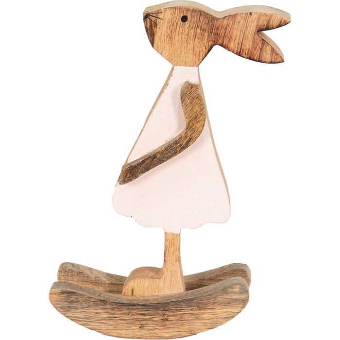 Clayre & Eef Iepuraș Decorativ Maro Roz 14x7x25 cm