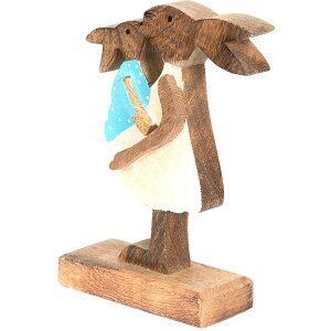 Clayre & Eef 6H2152 Deko Kaninchen Braun Rosa 15x6x22 cm