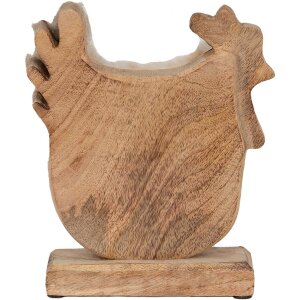 Clayre & Eef 6H2162L Cocoș Decorativ Alb, Maro 18x5x21 cm