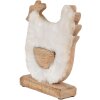 Clayre & Eef 6H2162L Cocoș Decorativ Alb, Maro 18x5x21 cm