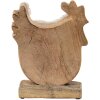 Clayre & Eef 6H2162M Cocoș Decorativ Alb, Maro 15x5x19 cm