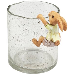 Decorișor iepure verde și maro Clayre & Eef, 5x5x9 cm