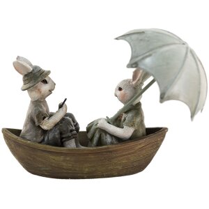 Clayre & Eef 6PR3534 Deko Kaninchen Grün Braun...