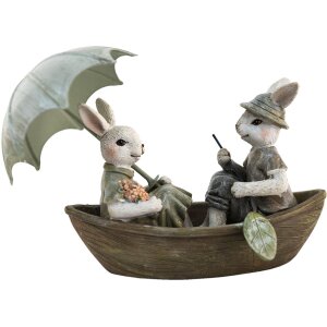 Clayre & Eef Iepuraș Decorativ Verde, Maro, Bej 14x10x12 cm