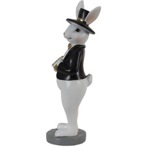 Figurină de decor iepure negru alb Clayre & Eef 7x7x20 cm