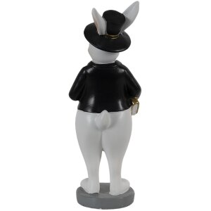 Figurină de decor iepure negru alb Clayre & Eef 7x7x20 cm