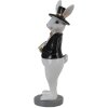 Figurină de decor iepure negru alb Clayre & Eef 7x7x20 cm