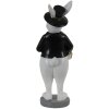 Figurină de decor iepure negru alb Clayre & Eef 7x7x20 cm