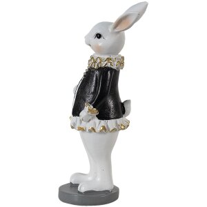 Clayre & Eef 6PR3577 Iepure Decorativ Negru/Alb 5x5x15 cm