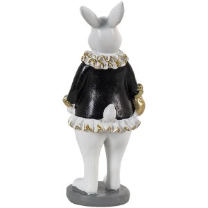 Clayre & Eef 6PR3577 Iepure Decorativ Negru/Alb 5x5x15 cm