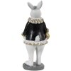 Clayre & Eef 6PR3577 Iepure Decorativ Negru/Alb 5x5x15 cm