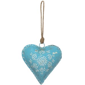 Clayre & Eef 6Y4816L Anhänger Schmuck Herz Blau...