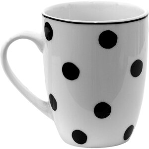 Clayre & Eef BDMU Becher Weiß Schwarz 350 ml
