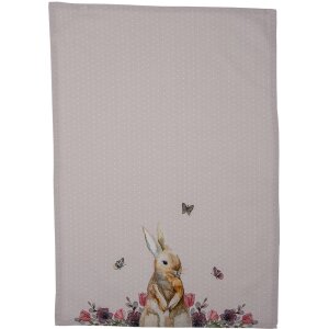 Clayre & Eef HBU42 Geschirrtuch Rosa Beige 50x70 cm