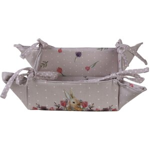 Clayre & Eef HBU47 Brotkorb Rosa Beige 35x35x8 cm