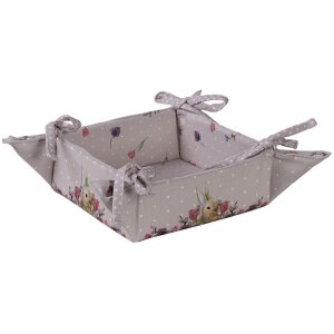 Clayre & Eef HBU47 Brotkorb Rosa Beige 35x35x8 cm