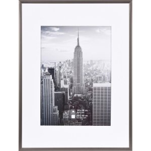 30x40 cm Bilderrahmen Aluminium Manhattan in stahl-grau
